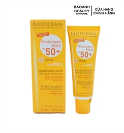 Kem chống nắng giảm bóng nhờn cho mọi loại da Bioderma Photoderm MAX Aquafluide SPF 50+-40ml (Màu da Tự Nhiên)